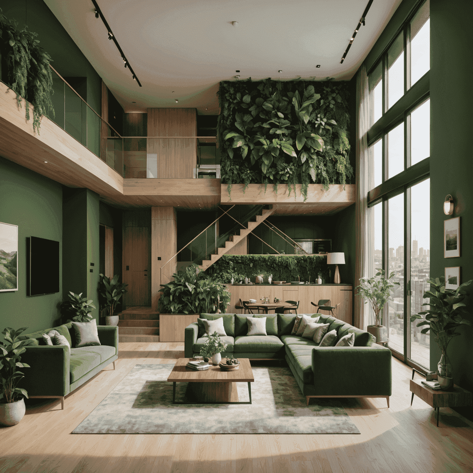 Groene gevel en duurzaam interieur van een penthouse in het SAWA gebouw
