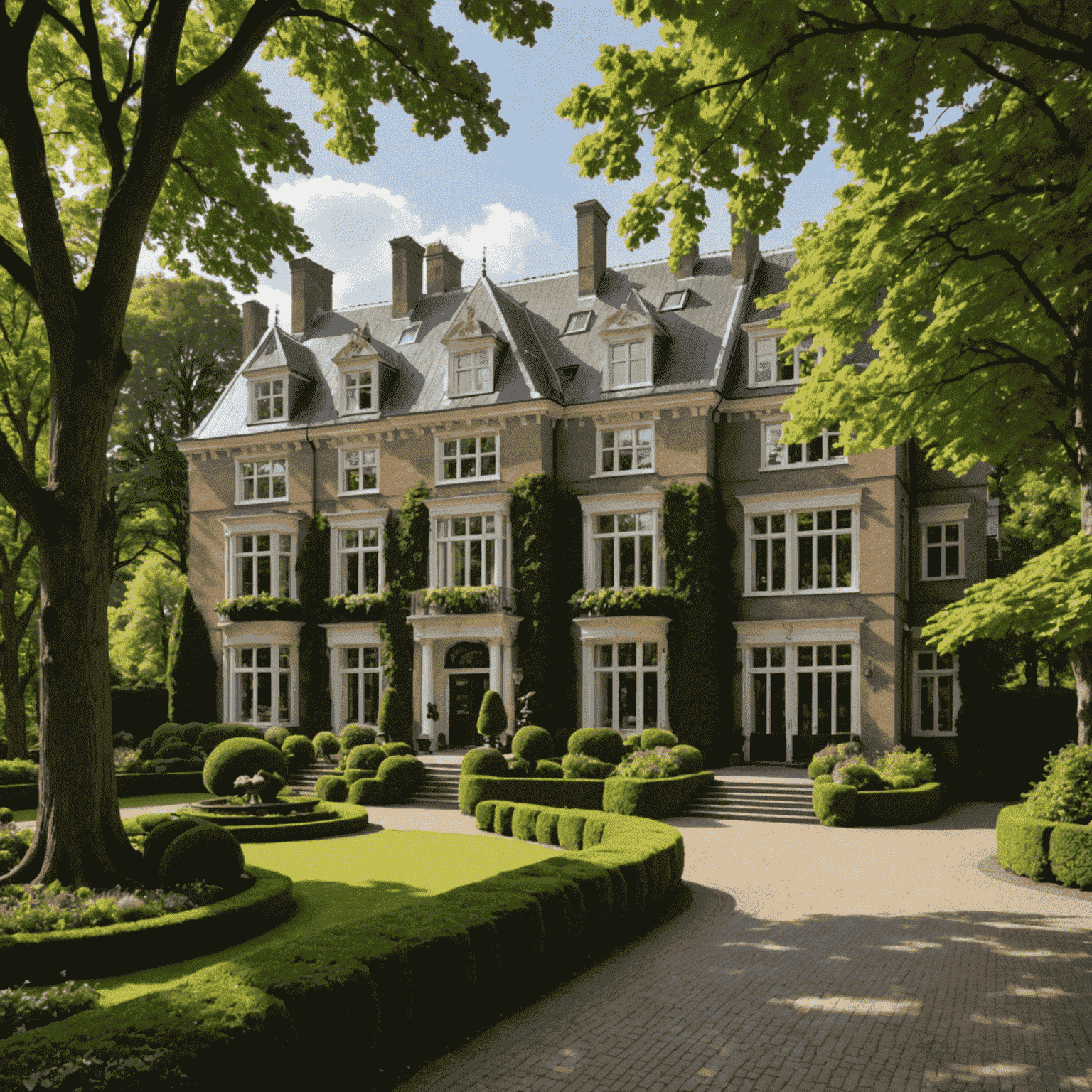 Een statige residentie in Den Haag met koninklijke allure, omringd door weelderige tuinen