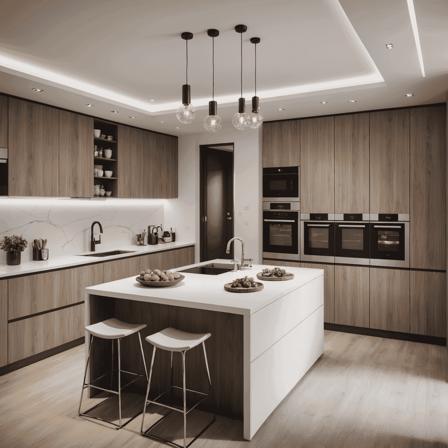Hightech keuken en woonruimte van een penthouse in CasaNova met geïntegreerde smart home technologie